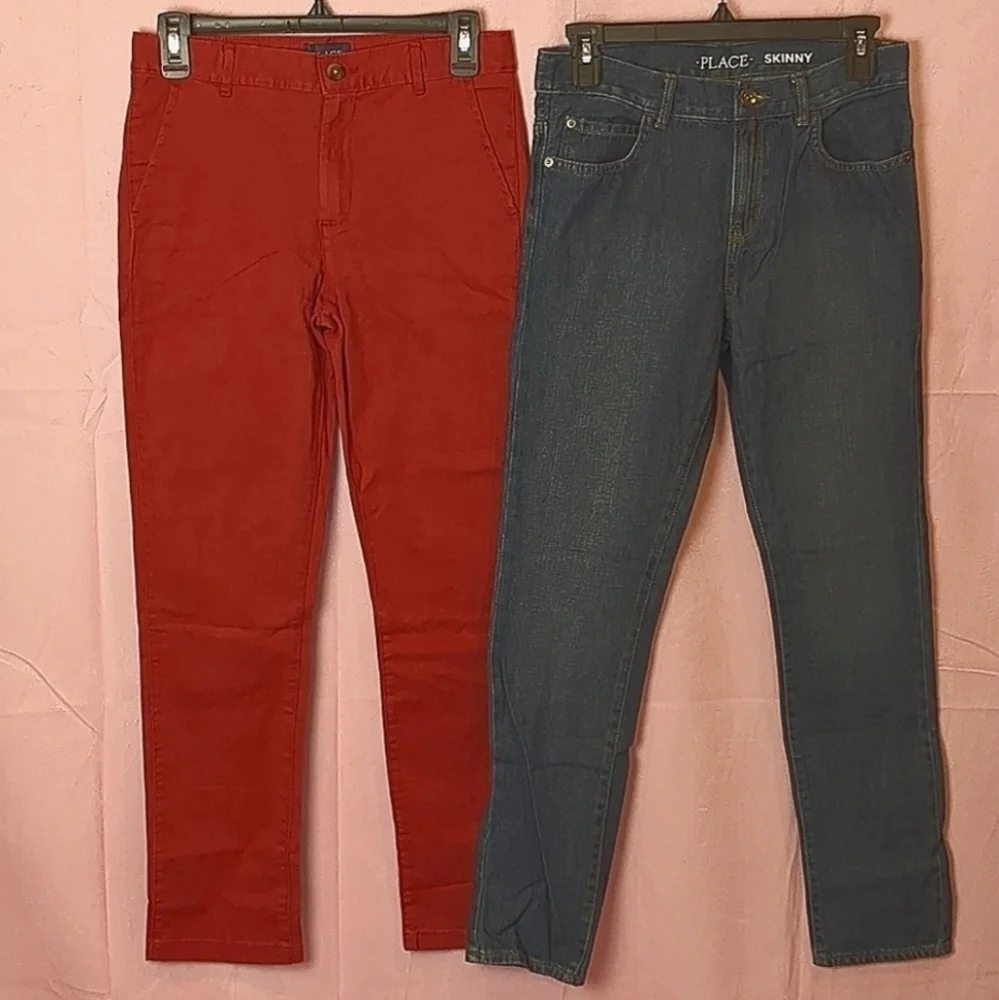 The Children's Place 2 Pack Red and Blue Girls Jeans size 14